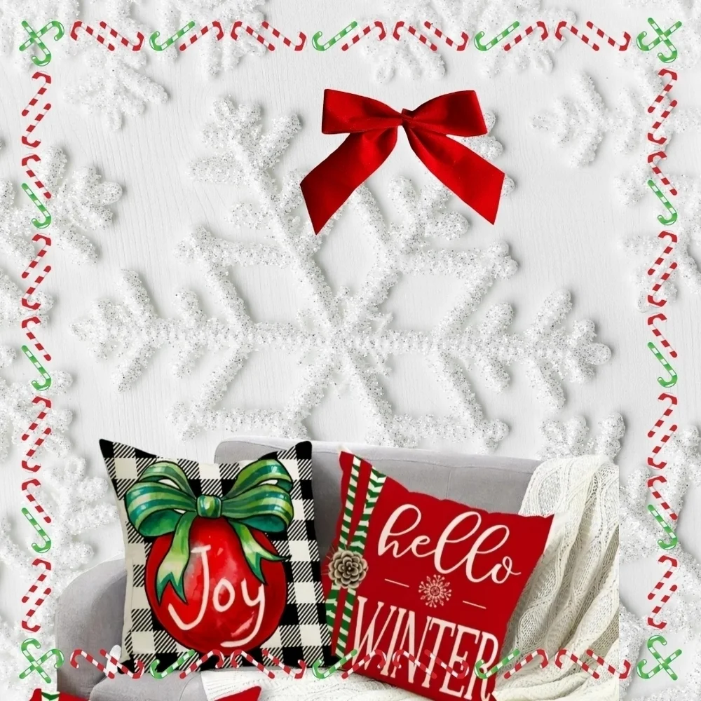 SET OF 2 CHRISTMAS THROW PILLOW COVERS. BRAND NEW